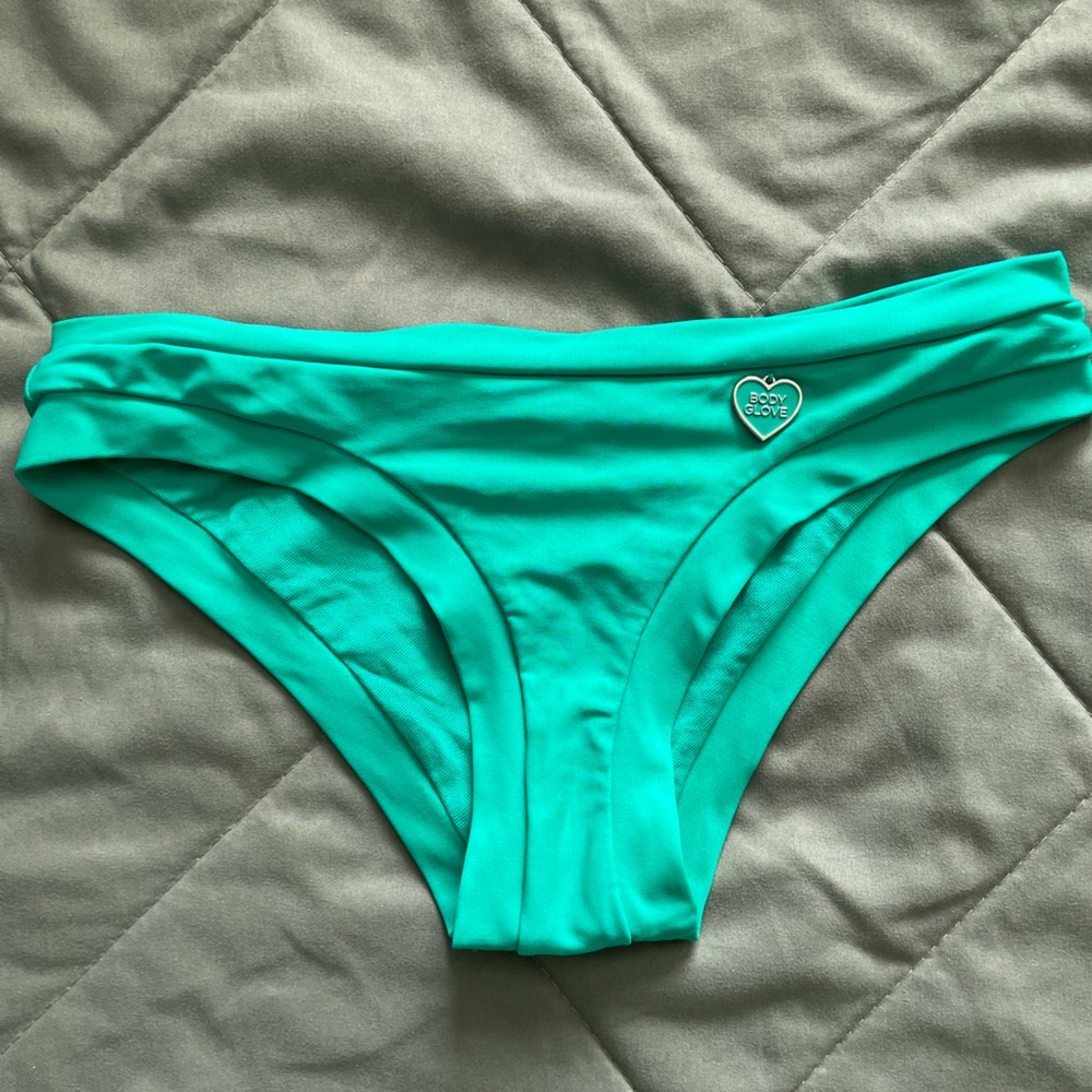 Body Glove Turquoise Bikini Bottom with Heart Charm